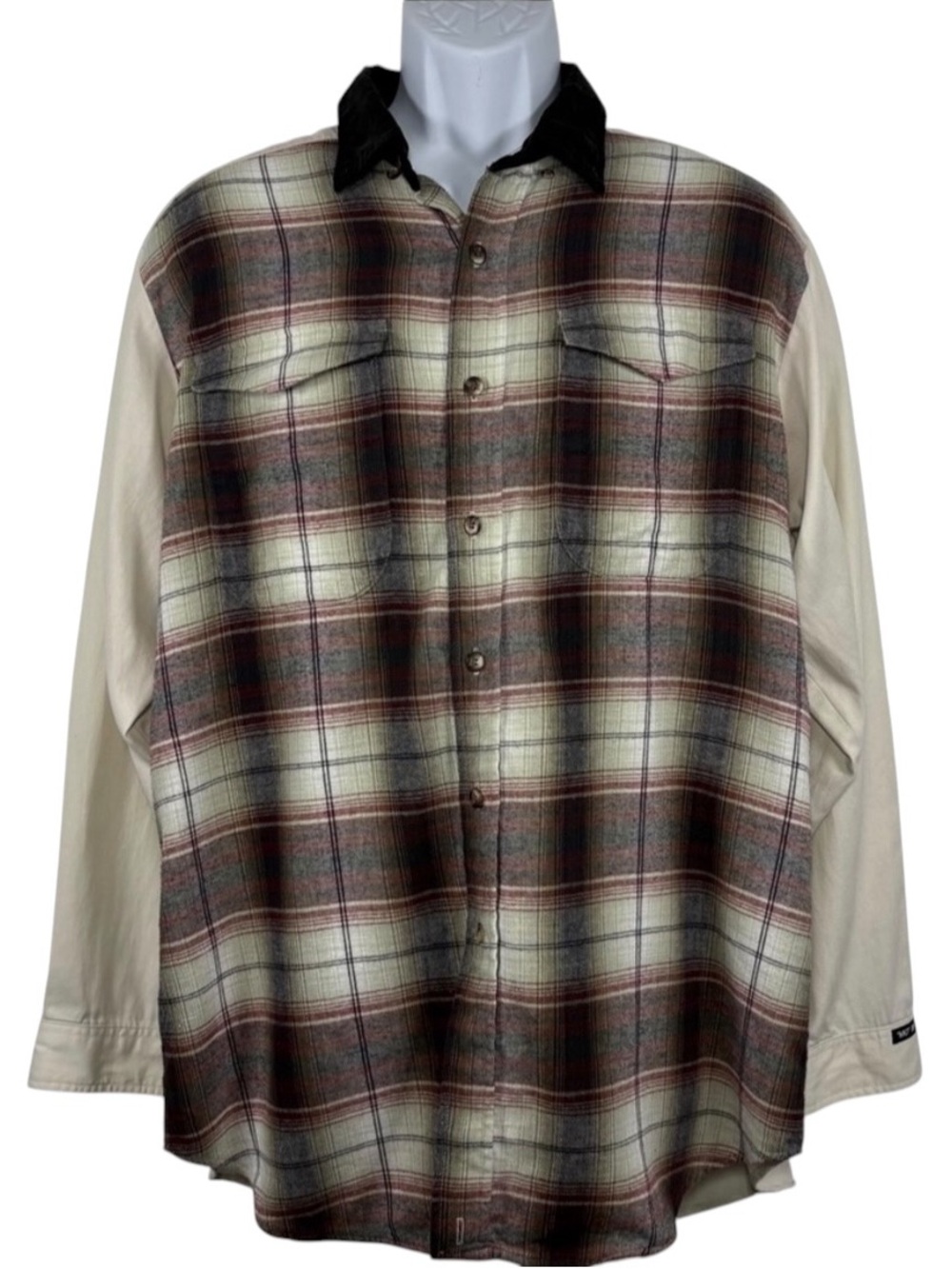 Mo Betta Men's Casual Plaid Button-Down Shirt Contrast Sleeves Outdoor USA Made